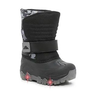 High Sierra Black & Grey Camo Light-Up Kids Outdoor Winter Snow Boot Boys Sz 5
